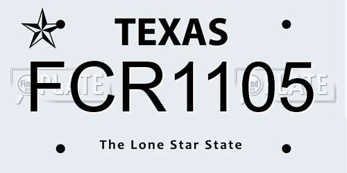 FCR1105 Texas License Plate