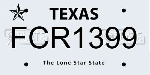 FCR1399 Texas License Plate