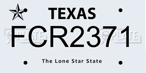 FCR2371 Texas License Plate