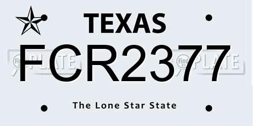 FCR2377 Texas License Plate