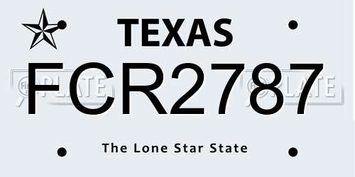 FCR2787 Texas License Plate