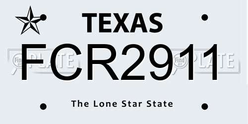 FCR2911 Texas License Plate