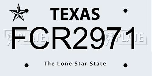 FCR2971 Texas License Plate
