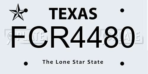 FCR4480 Texas License Plate