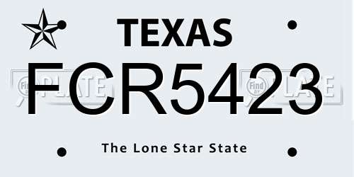 FCR5423 Texas License Plate