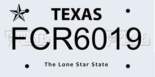 FCR6019 Texas License Plate