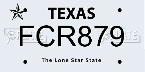 FCR879 Texas License Plate