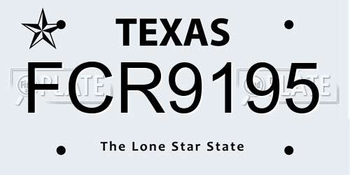 FCR9195 Texas License Plate