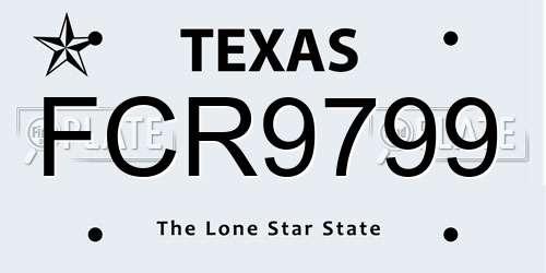FCR9799 Texas License Plate