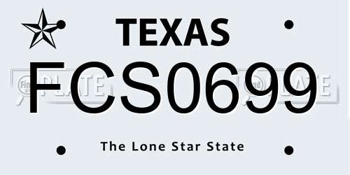 FCS0699 Texas License Plate