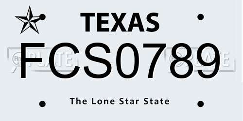 FCS0789 Texas License Plate