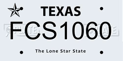 FCS1060 Texas License Plate