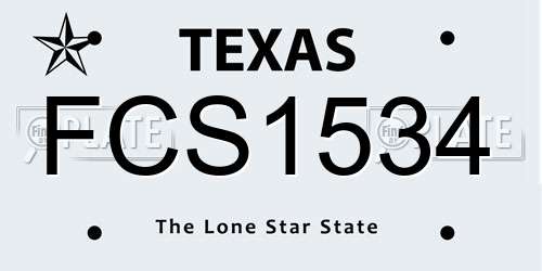 FCS1534 Texas License Plate