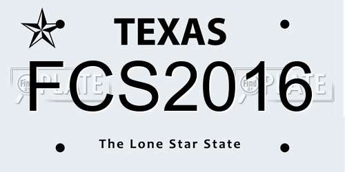 FCS2016 Texas License Plate