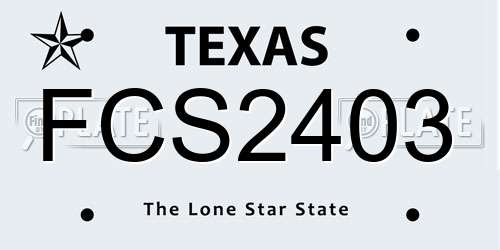 FCS2403 Texas License Plate