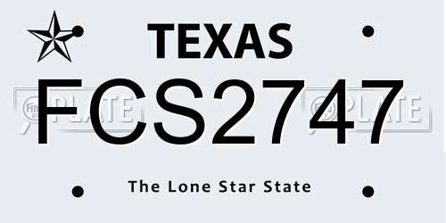 FCS2747 Texas License Plate
