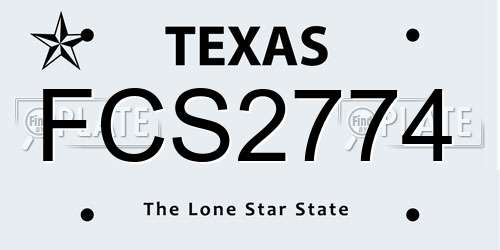 FCS2774 Texas License Plate