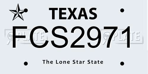 FCS2971 Texas License Plate