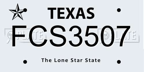FCS3507 Texas License Plate