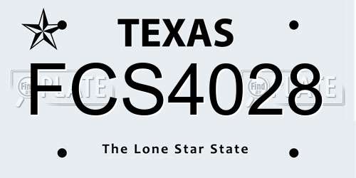 FCS4028 Texas License Plate