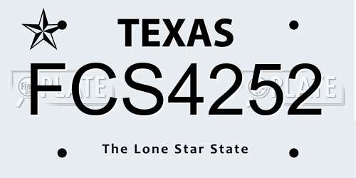 FCS4252 Texas License Plate