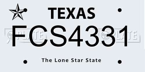 FCS4331 Texas License Plate