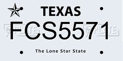 FCS5571 Texas License Plate