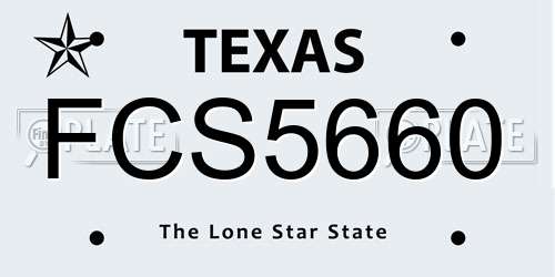FCS5660 Texas License Plate