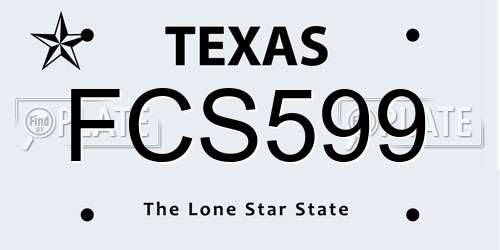 FCS599 Texas License Plate