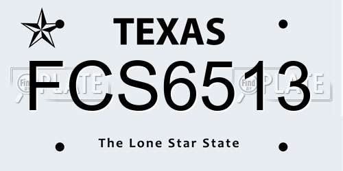 FCS6513 Texas License Plate