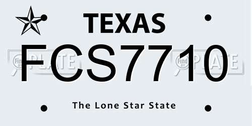 FCS7710 Texas License Plate