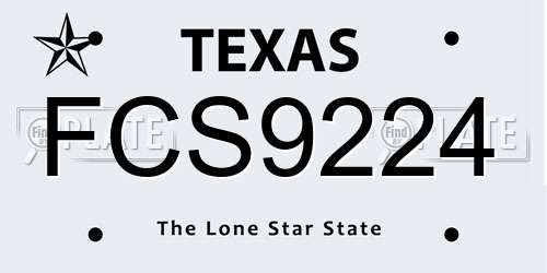 FCS9224 Texas License Plate