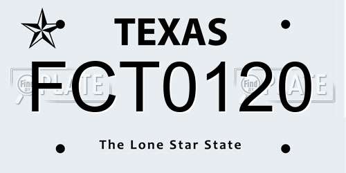 FCT0120 Texas License Plate