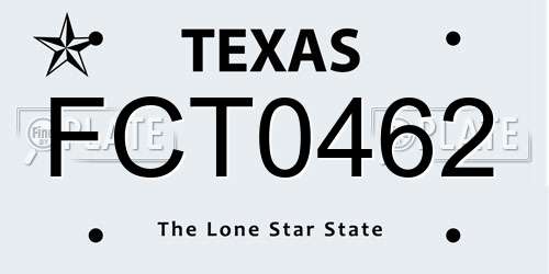 FCT0462 Texas License Plate