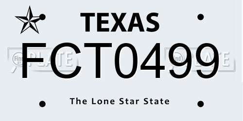 FCT0499 Texas License Plate