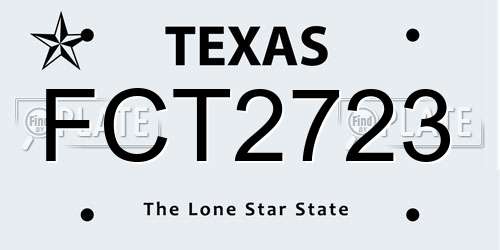 FCT2723 Texas License Plate