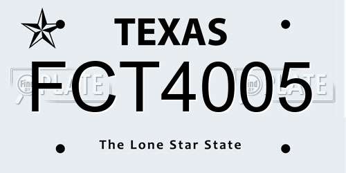 FCT4005 Texas License Plate