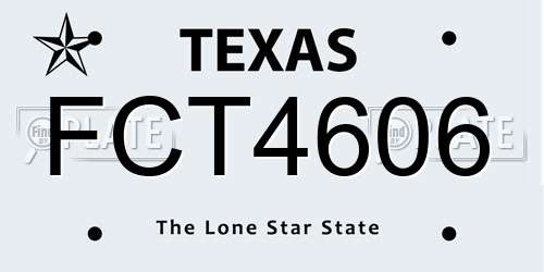FCT4606 Texas License Plate