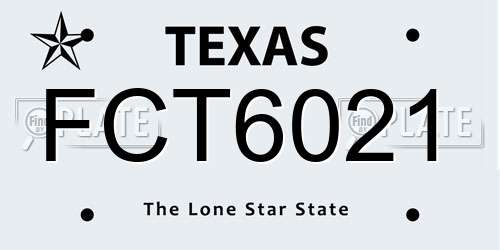 FCT6021 Texas License Plate