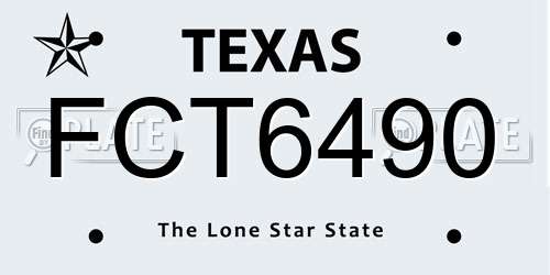 FCT6490 Texas License Plate