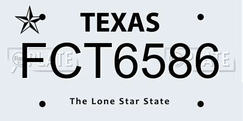 FCT6586 Texas License Plate