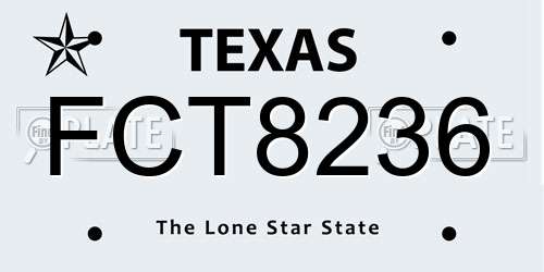 FCT8236 Texas License Plate