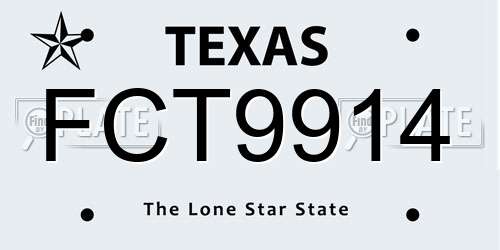 FCT9914 Texas License Plate