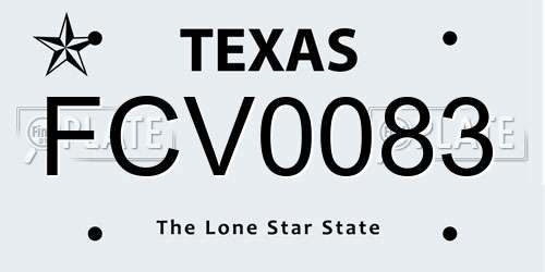 FCV0083 Texas License Plate