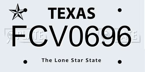 FCV0696 Texas License Plate