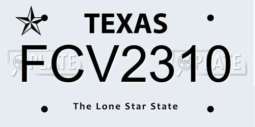 FCV2310 Texas License Plate
