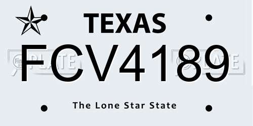 FCV4189 Texas License Plate