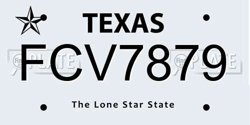 FCV7879 Texas License Plate