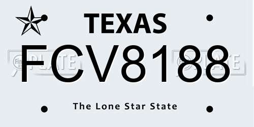 FCV8188 Texas License Plate