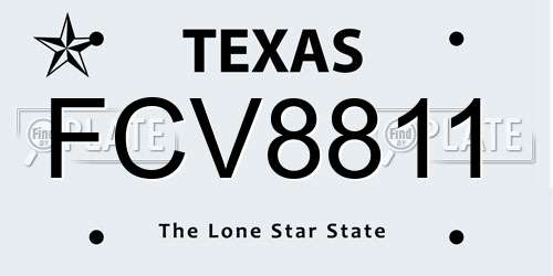 FCV8811 Texas License Plate